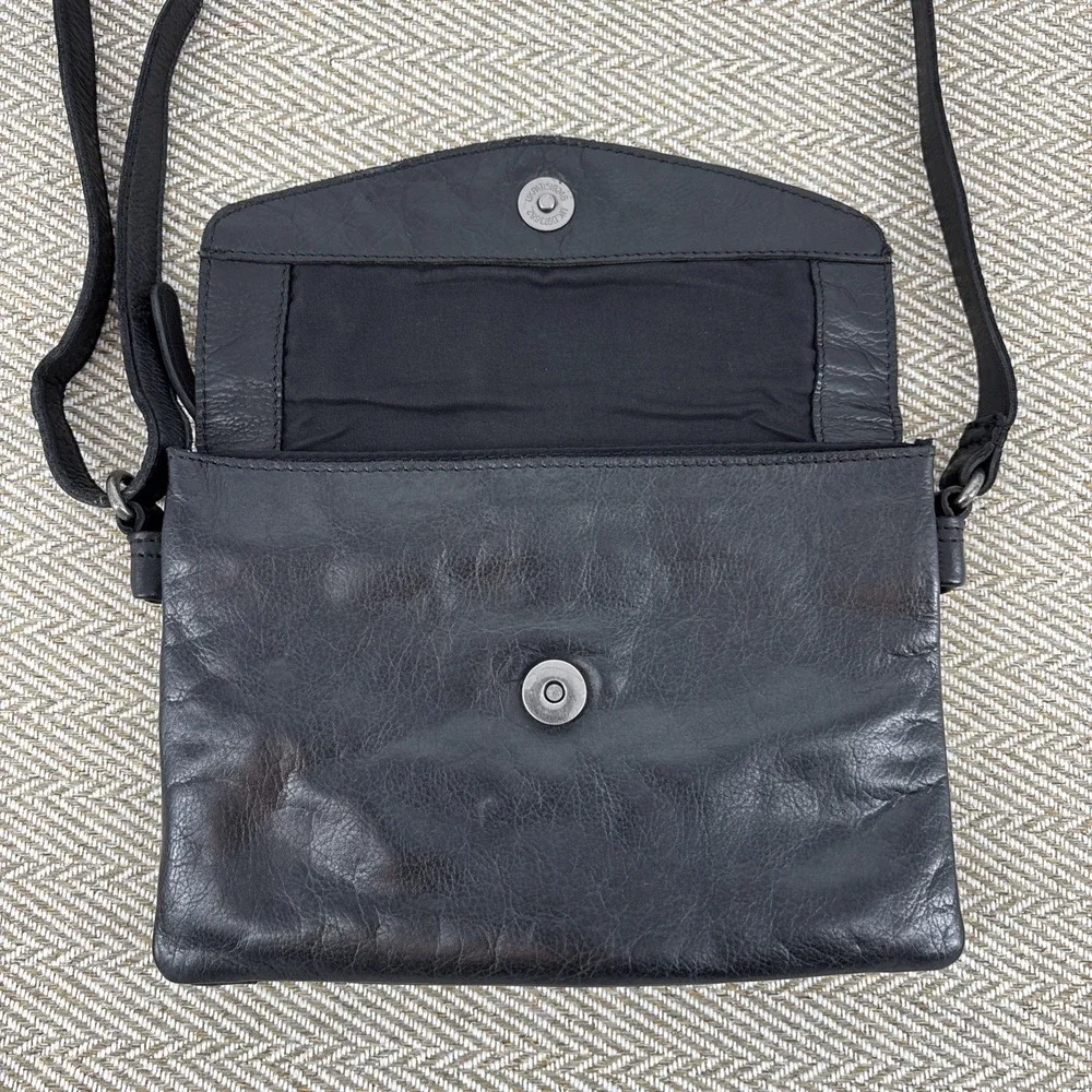 Vilenca Holland Black Genuine Leather Cross Shoulder Bag Purse - Picture 3 of 10